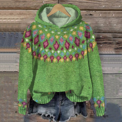 Sweat à Capuche Femme Hiver Tricot Chaud et Confortable - PanierRoyale