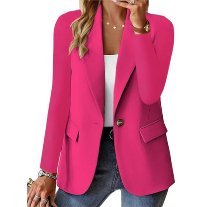 Blazer Femme Long Manches Élégant Tailleur