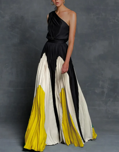Robe de soirée grande taille élégante asymétrique