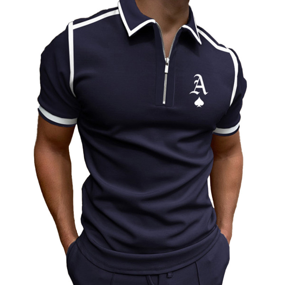 Polo Homme Classique à Fermeture Éclair