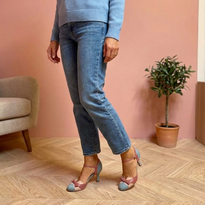 Escarpins Femme Cuir Orthopédiques Bride Réglable Talon Stable