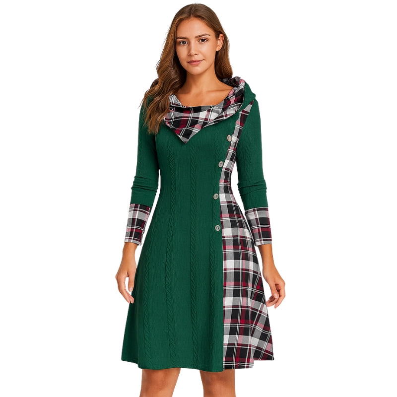 Veste Hiver Capuche Rayée Élégante Femme