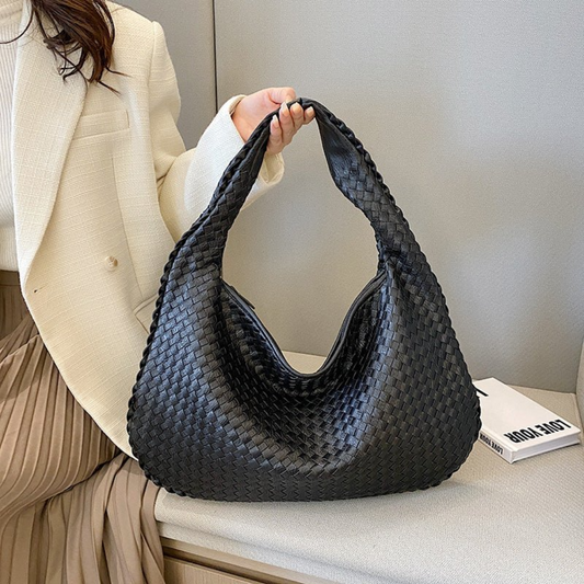 Sac à Main Cuir Tressé Chic pour Femme - PanierRoyale