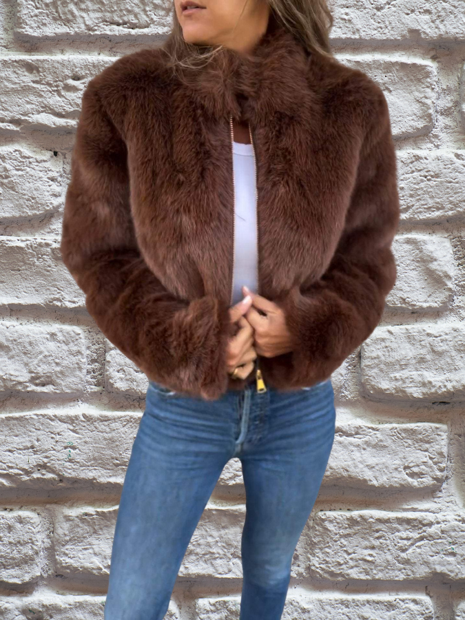 Veste Fausse Fourrure Chic et Élégante pour Femme - PanierRoyale