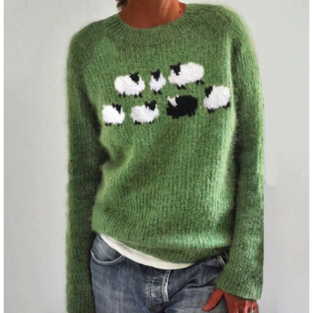 Pull Femme Col Rond Doux et Chaud Hiver