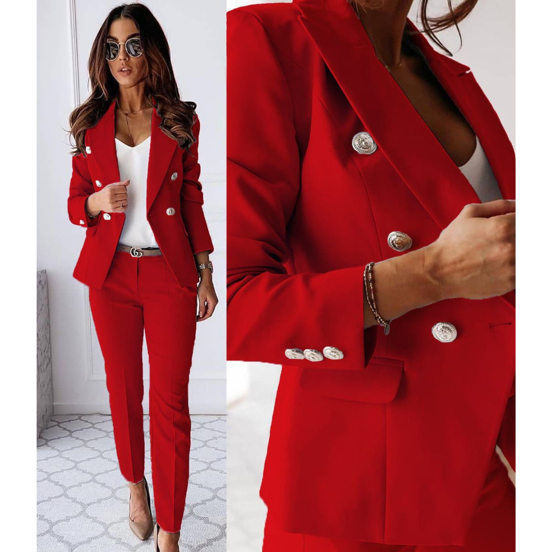 Costume Femme Élégant Tailleur Deux Boutons - PanierRoyale