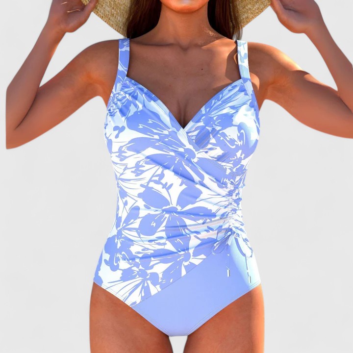 Maillot de bain une pièce Femme Col V Croisé Lien Latéral