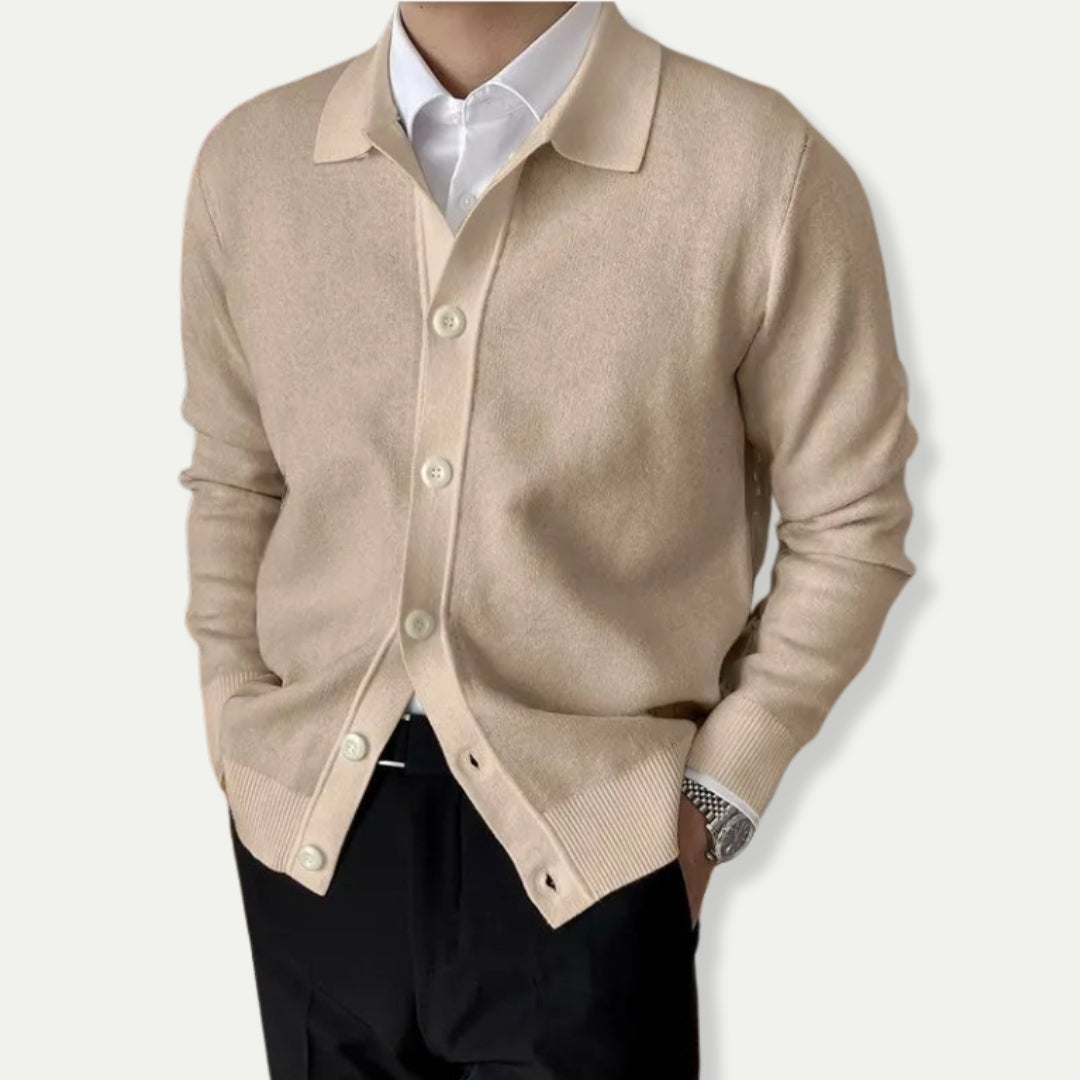 Cardigan Homme Classique Boutonné en Laine