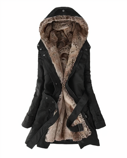 Manteau Femme Hiver Chic Noir et Blanc