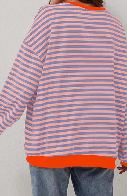 Pull Femme Rayé Col Rond Printemps