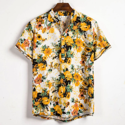 Chemise Homme Coton Fleuri pour Été