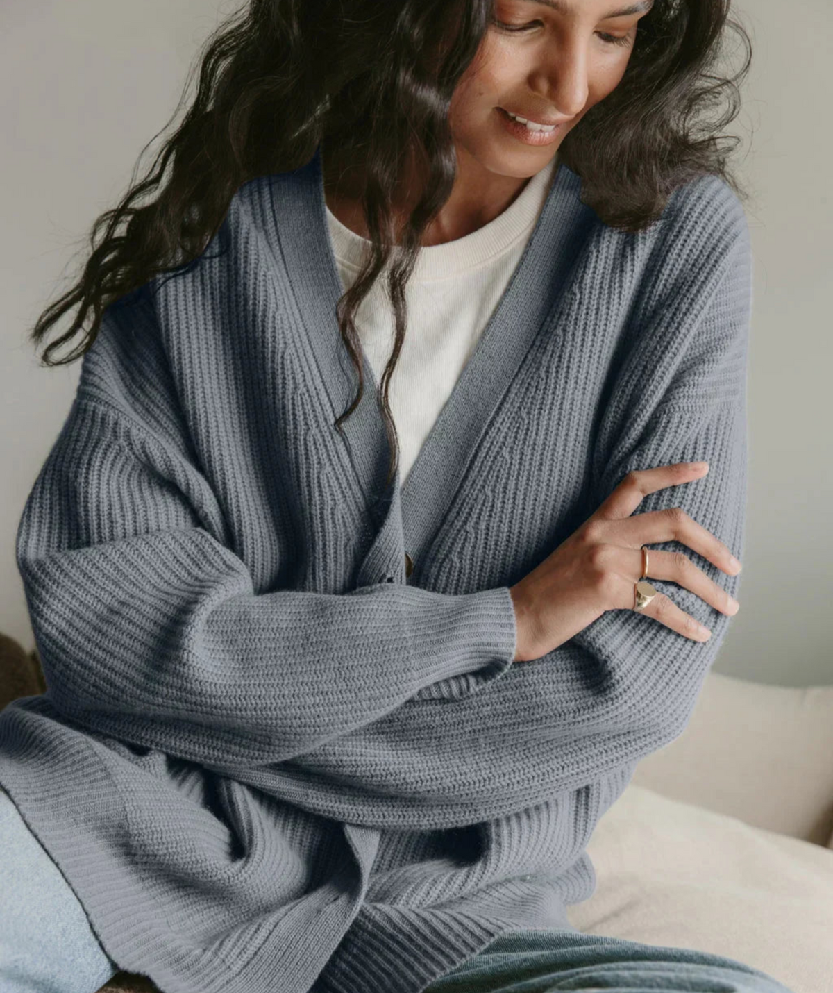 Cardigan Col V en Maille Douce - vue 9