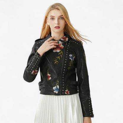 Veste Zippée Fleurs Colorées Féminine - PanierRoyale
