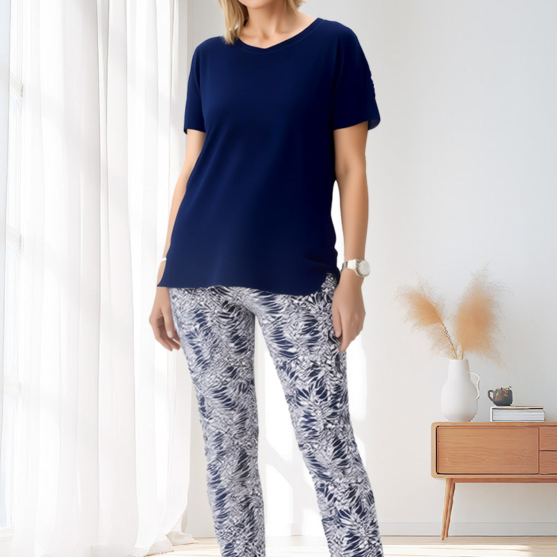 Ensemble Femme Coton Pantalon Imprimé Coupe Fluide - PanierRoyale