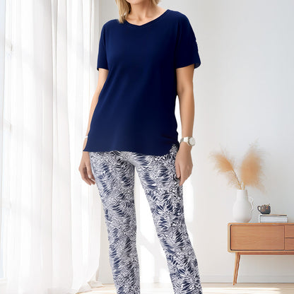 Ensemble Femme Coton Pantalon Imprimé Coupe Fluide - PanierRoyale