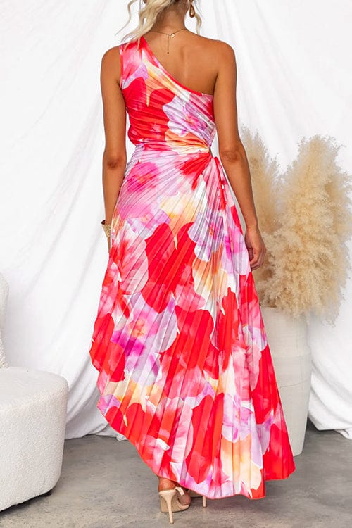 Robe Épaule Dévoilée Fleurs Élégante pour Soirée