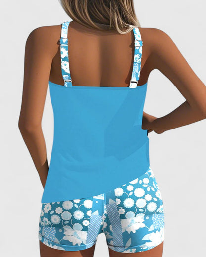 Tankini Deux Pièces Femme Polyester Coupe Sportive Dos Nageur
