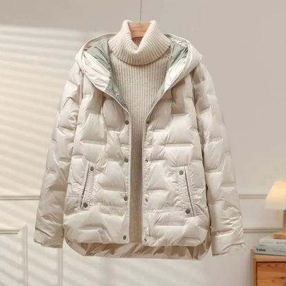 Veste Femme Hivernale Douce avec Capuche et Fermeture Éclair - PanierRoyale