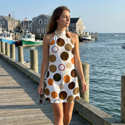 Robe courte Femme Col Halter Coupe Ajustée