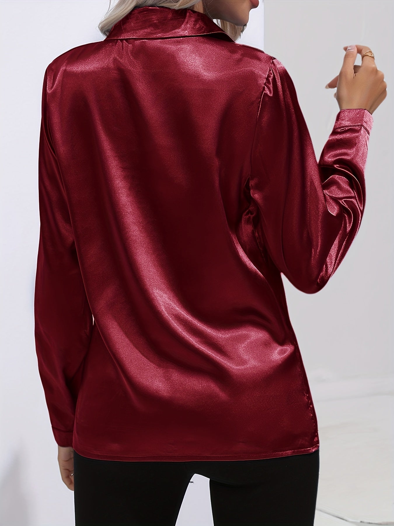 Chemise Femme en Soie Élégante Manches Longues