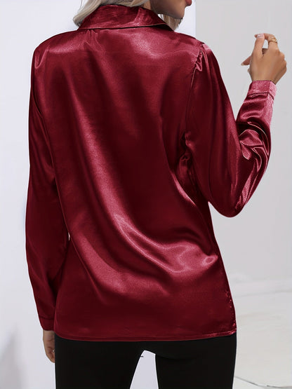 Chemise Femme en Soie Élégante Manches Longues