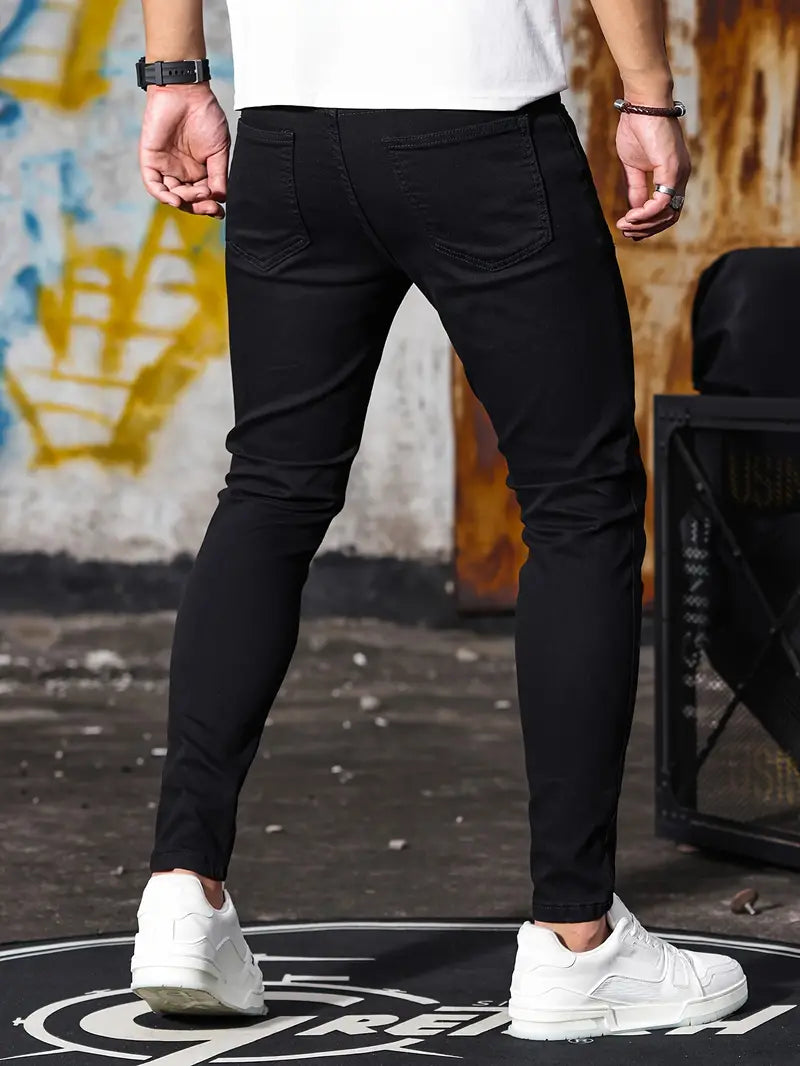 Jeans Slim Homme Élastique Denim Foncé