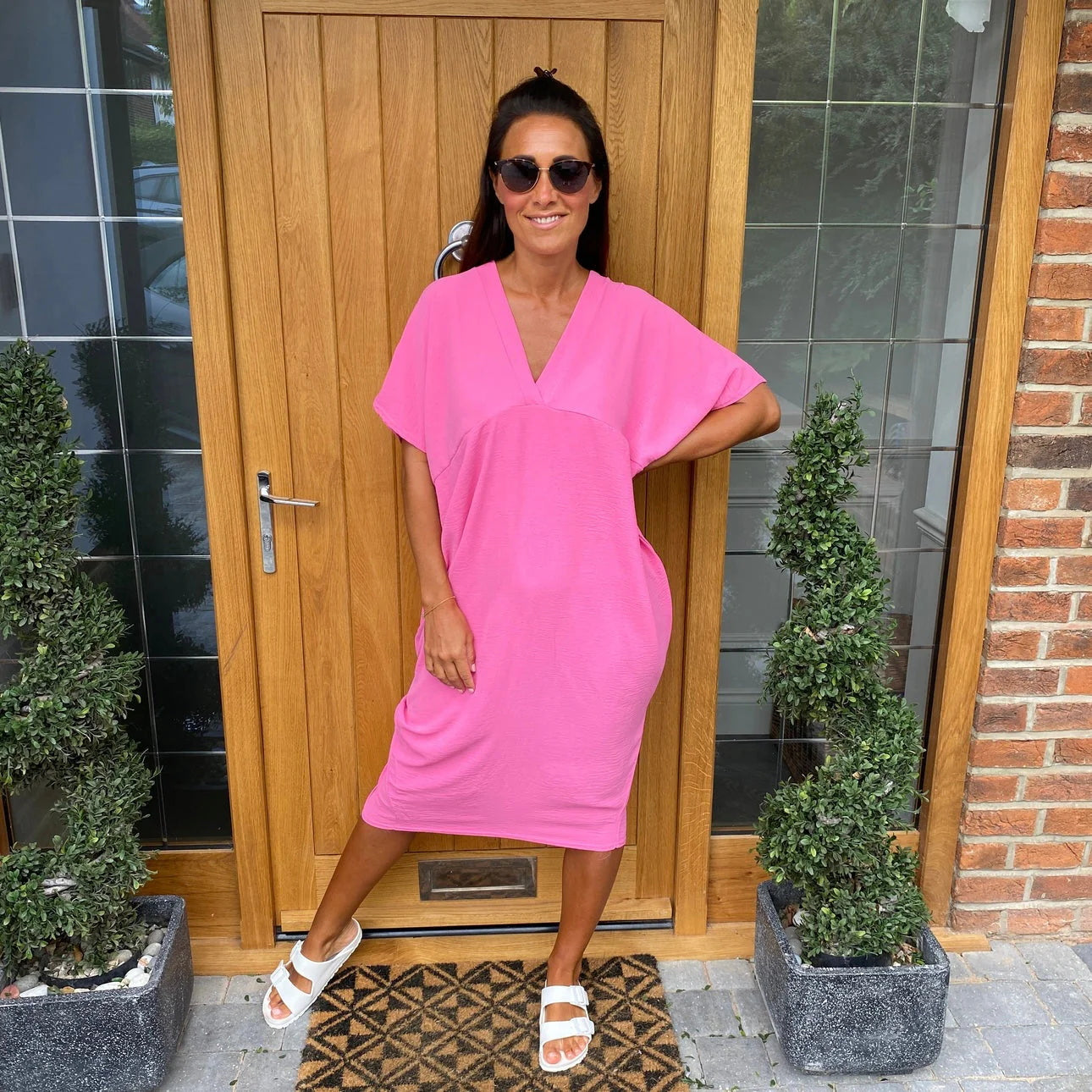 Robe Femme Coupe Ample Décolleté V Confort Quotidien
