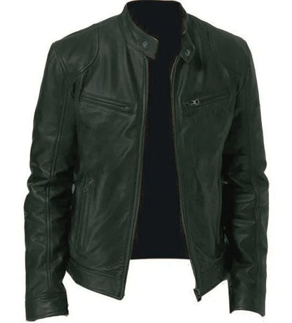 Blouson Cuir Noir Homme Zippé Moderne