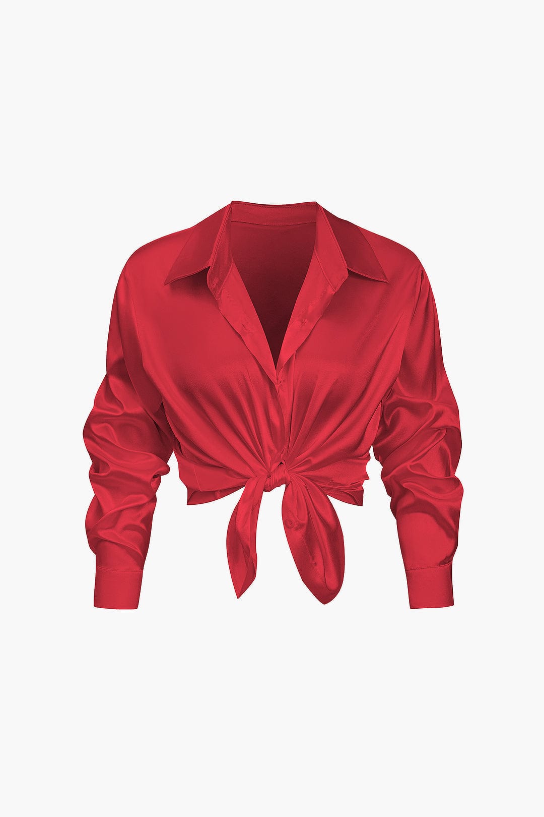 Blouse Élégante en Soie Satinée Longue Manche