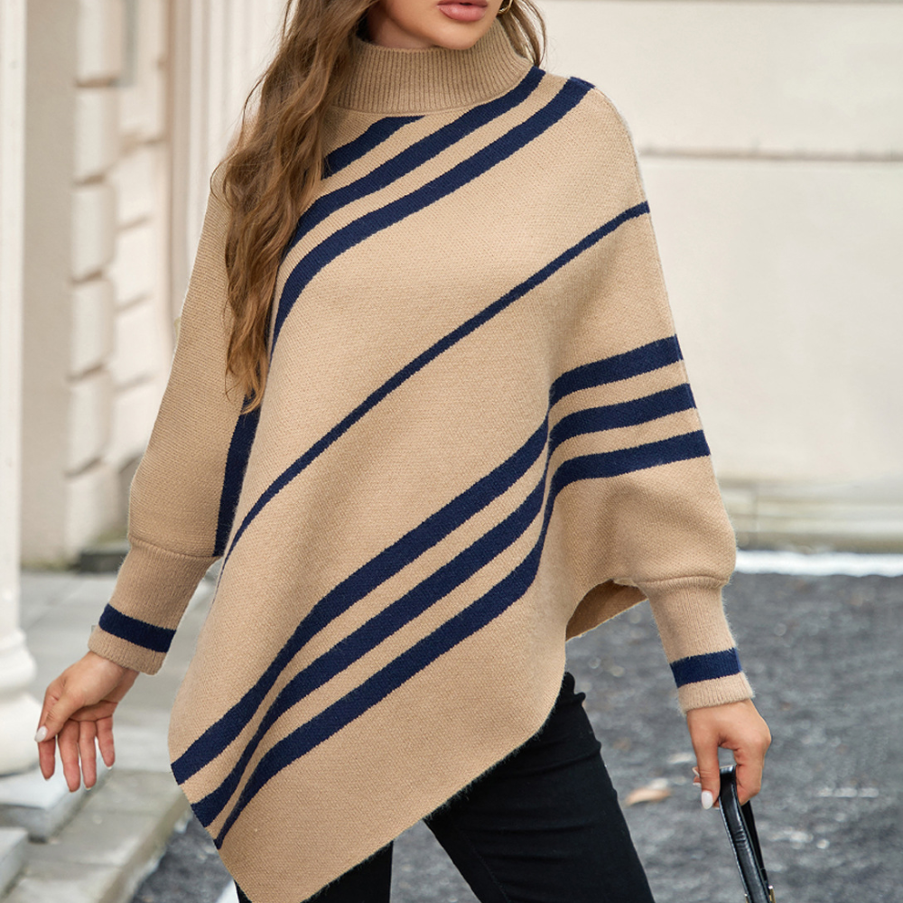 Pull à Capes Strié Asymétrique - vue 4