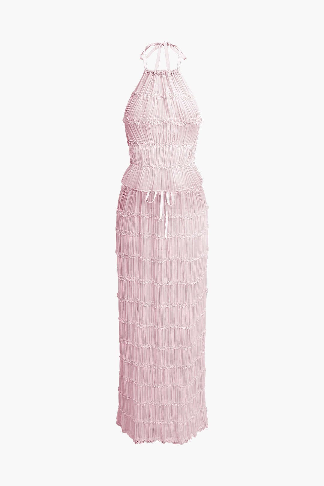 Robe de soirée deux pièces plissée élégante