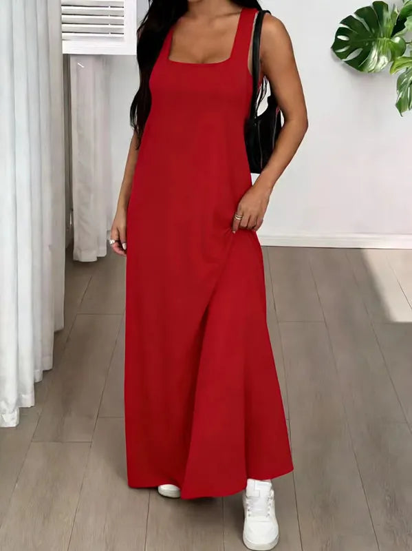 Robe longue Femme Effet Deux Pièces Découpes Latérales