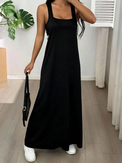 Robe longue Femme Effet Deux Pièces Découpes Latérales