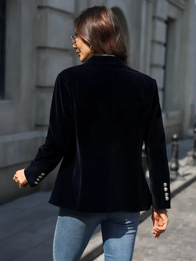 Blazer Femme Classique à Un Bouton Élégant