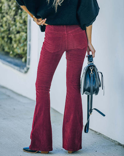 Pantalon Velours Élégant Vert Émeraude pour Femme