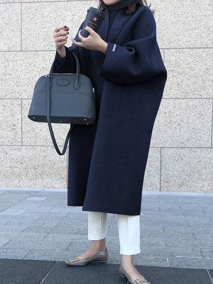 Manteau Femme Hiver Doux et Élégant sans Boutons