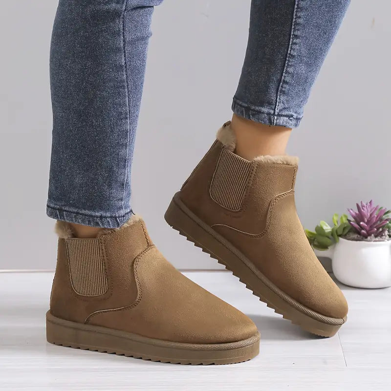 Bottines Femmes Hiver Doublées Fourrure Chauffantes - PanierRoyale