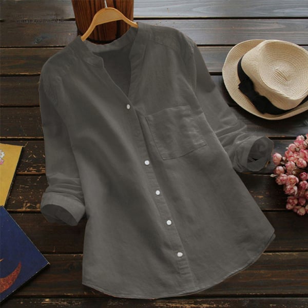 Chemise Femme en Lin Blanc Décontractée et Élégante