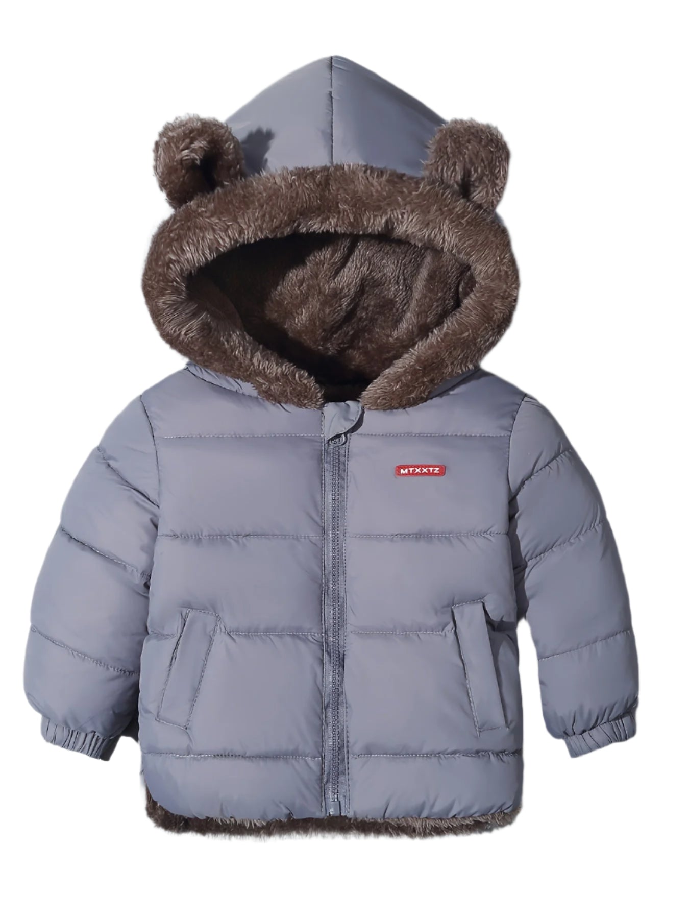 Veste Enfant Hiver Doublée Fourrure Synthétique Noir