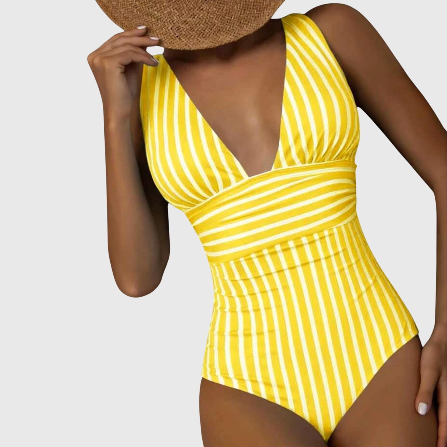 Maillot de bain une pièce Femme Ceinture croisée Col en V plongeant