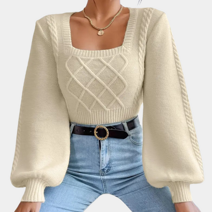 Pull Femme Col Carré Élégant