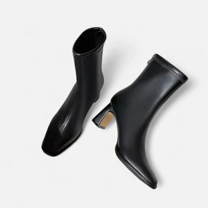 Bottines Femme Hiver Chaude avec Doublure Fourrée et Talon Épais