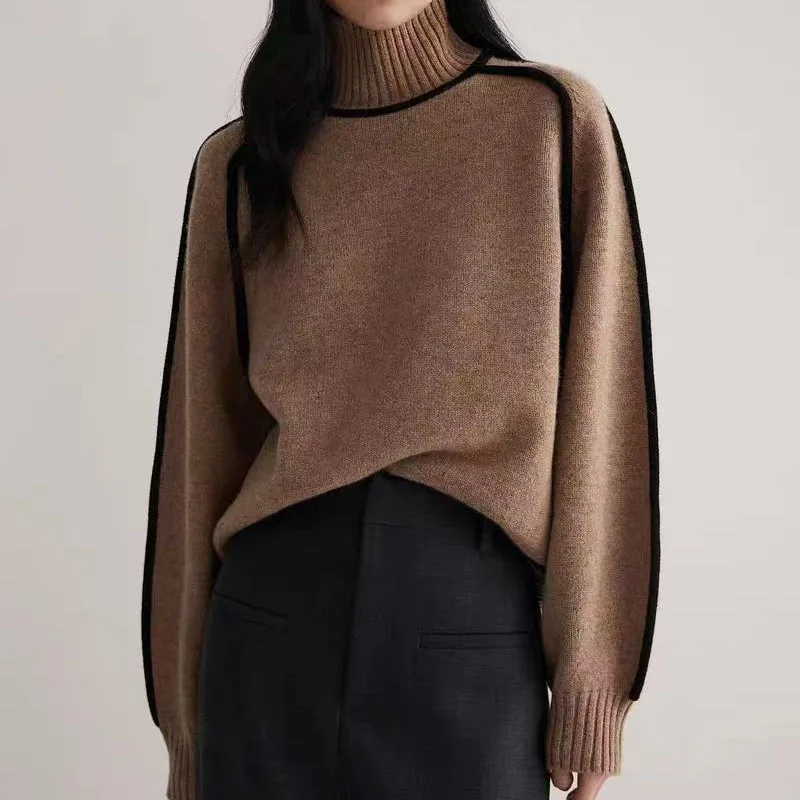 Pull Cachemire Col Roulé Femme Hiver Chaud - PanierRoyale