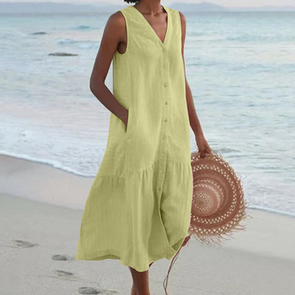 Robe Soirée Élégante Longue Manches Courtes Décolleté Profond