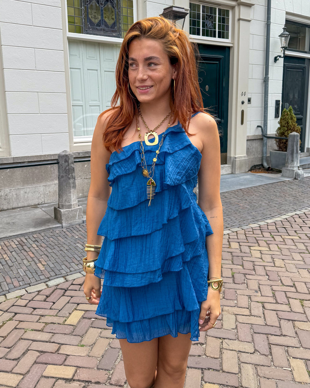 Robe mini Femme Volants Coupe Fluide Style Estival