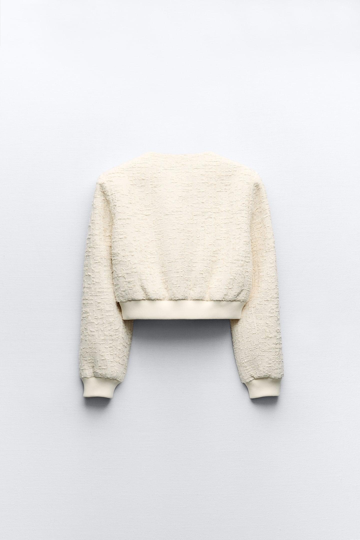 Veste Courte Boutonnée à Fermeture Éclair Dorée