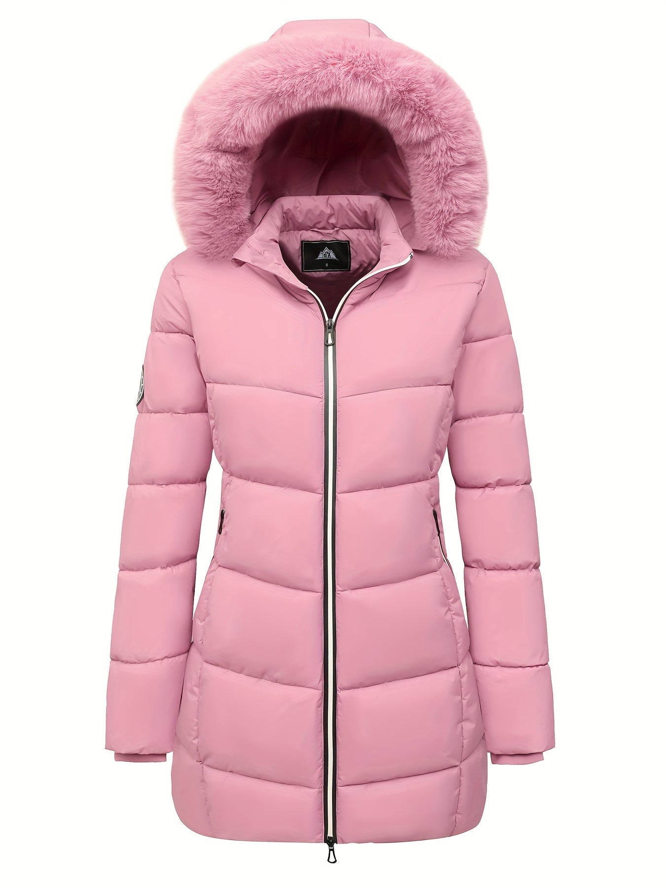 Manteau Femme Hiver Chaud avec Capuche et Poches Réversibles