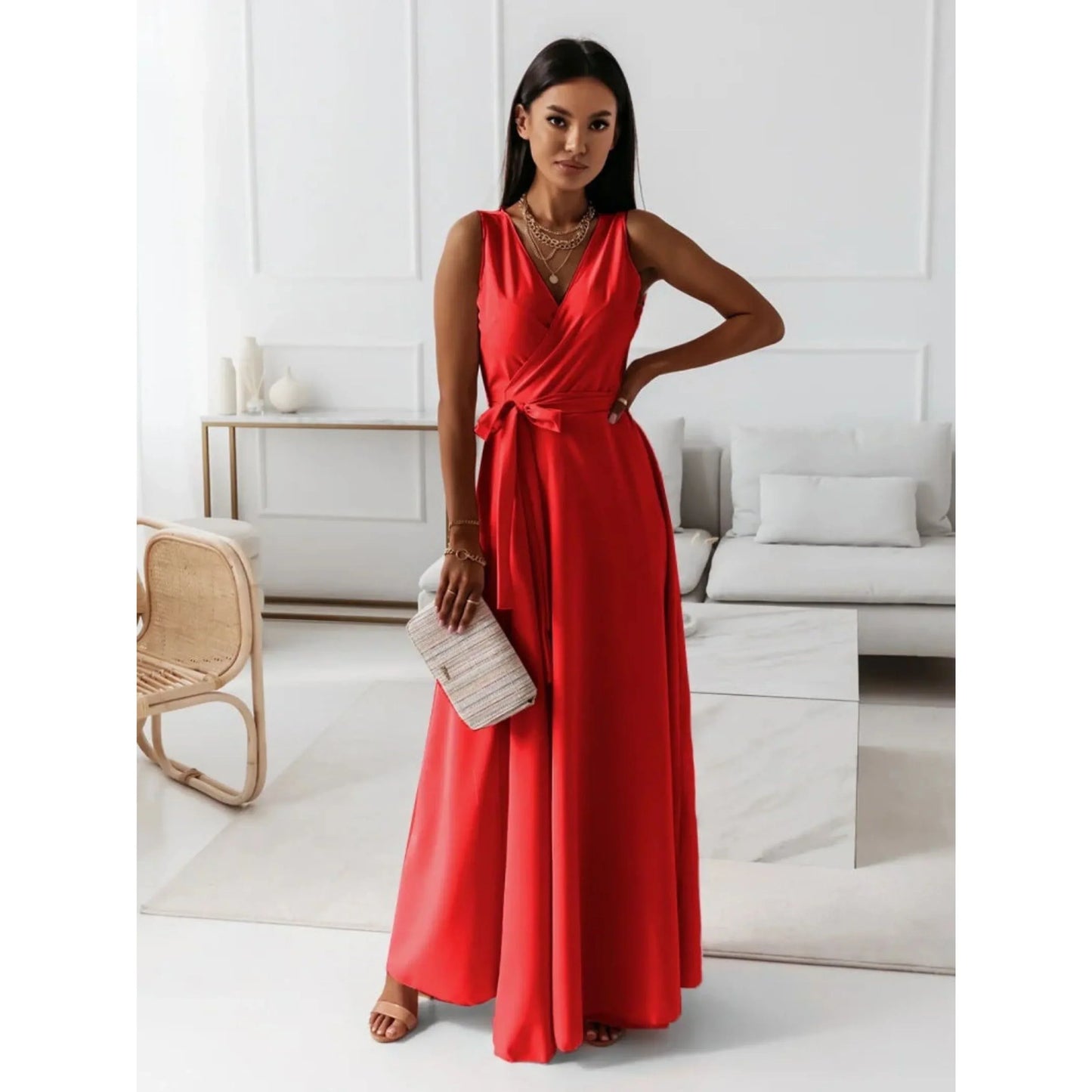 Robe Femme Col V Élégante et Chic