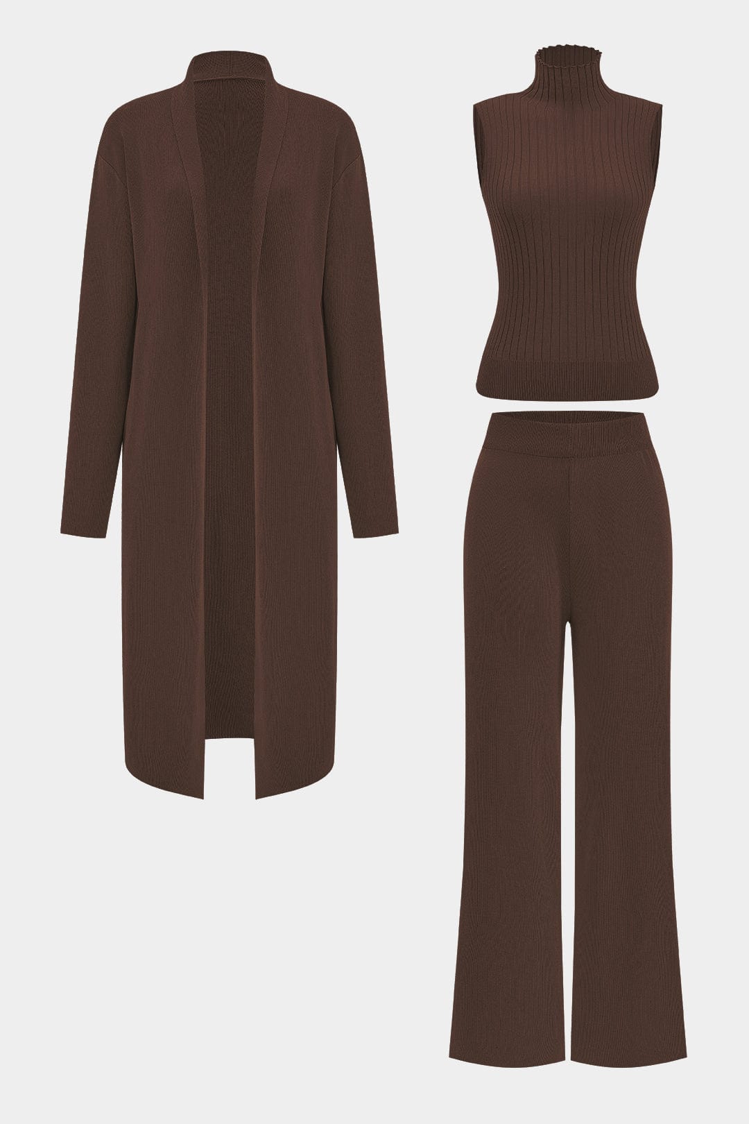 Ensemble Tricot Élégant 3 Pièces pour Femme