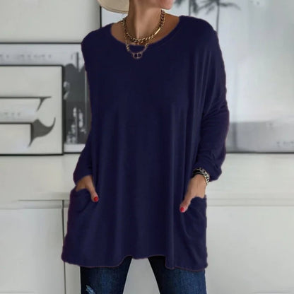 Pull Femme Doux et Élégant avec Poches Fonctionnelles